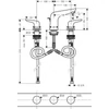 Kép 2/2 - Hansgrohe Novus 3-lyukú mosdócsaptelep 100 automata lefolyóval 71140000