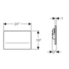 Kép 2/3 - Geberit Sigma 80 érintésmentes fekete üveg WC-öblítő működtető lap 12 cm-es 116.090.SG.1