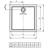 Kép 2/2 - Riho DA56 Zürich 248 beépíthető zuhanytálca 80x80x4,5