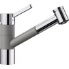 Kép 1/6 - BLANCO TIVO-S Silgranit/króm kihúzható zuhanyfejes mosogató csaptelep (alumetál, #517611)