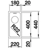Kép 2/6 - BLANCO ANDANO 180-U alulról beépíthető rozsdamentes mosogató 522952