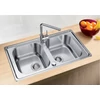 Kép 5/5 - BLANCO DINAS 8 rozsdamentes mosogató két furattal, lefolyó távműködtetővel 524116