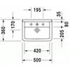 Kép 2/3 - Duravit Starck 3 50x36 cm mosdó három csaplyukkal 0300500030