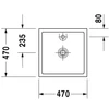 Kép 3/4 - Duravit Starck1 47x47 cm ráültethető mosdó 0387470027