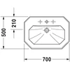Kép 2/3 - Duravit 1930 70x50 cm-es mosdó 0438700000