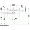Kép 4/4 - Duravit Happy D.2 65x50,5 cm bútorral aláépíthető mosdó csaplyuk nélkül 2318650060