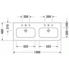 Kép 2/5 - Duravit Durastyle 130x48 cm-es bútorral aláépíthető dupla mosdó 233813 00 00