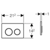 Kép 2/2 - Geberit Omega20 kétmennyiséges öblítésű működtető nyomólap matt króm easy-to-clean bevonattal, fényes króm 115.085.JQ.1