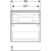 Kép 3/4 - Geberit iCon mosdószekrény, keskeny peremű mosdóval, két fiókkal és mosdócsatlakozóval, 60x63x48cm, fehér, fehér / matt fényezett, fehér / matt porbevonatos (502.335.01.3)