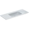 Kép 1/4 - Geberit ONE mosdó alsószekrényhez, függőleges lefolyóval, 120x48cm, csaplyuk és túlfolyó nélkül, fehér / KeraTect (505.011.01.5)