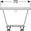 Kép 5/5 - Geberit Selnova egyenes fürdőkád lábakkal, 140x70cm, fényes fehér (554.280.01.1)