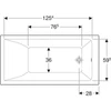 Kép 3/5 - Geberit Selnova Square egyenes fürdőkád lábakkal, 140x70cm (554.380.01.1)