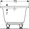 Kép 5/5 - Geberit Selnova Square egyenes fürdőkád lábakkal, 160x70cm (554.382.01.1)