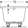 Kép 5/5 - Geberit Selnova Square egyenes fürdőkád lábakkal, 160x75cm (554.383.01.1)