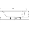 Kép 4/5 - Geberit Selnova Square egyenes fürdőkád lábakkal, 170x75cm (554.385.01.1)