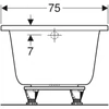 Kép 5/5 - Geberit Selnova Square egyenes fürdőkád lábakkal, 170x75cm (554.385.01.1)
