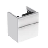Kép 1/4 - Geberit Smyle Square alsó szekrény mosdóhoz, két fiókkal Magasfényű bevonat/Fehér 500.352.00.1