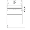 Kép 3/4 - Geberit Smyle Square alsó szekrény mosdóhoz, két fiókkal Magasfényű bevonat/Fehér 500.352.00.1
