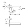 Kép 2/5 - Grohe Eurocube fali mosdó csaptelep 23447 000 (23447000)