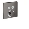 Kép 1/2 - Hansgrohe ShowerSelect termosztát falsík alatti szereléshez, 2 fogyasztóhoz, szálcsiszolt fekete/króm 15763340