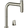 Kép 1/3 - Hansgrohe Metris M71 M7120-H200 2-lyukú egykaros konyhai csaptelep kihúzható kifolyóval, rozsdamentes acél 73818800