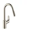 Kép 1/3 - Hansgrohe M4116-H240 egykaros konyhai csaptelep 240 kihúzható zuhanyfejjel, rozsdamentes acél hatású 73880800