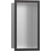 Kép 1/2 - Hansgrohe XtraStoris Individual Falfülke szálcsiszolt rozsdamentes acél felülettel, design kerettel 300/150/100 szálcsiszolt fekete/króm 56094340