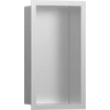 Kép 1/2 - Hansgrohe XtraStoris Individual Falfülke szálcsiszolt rozsdamentes acél felülettel, design kerettel 300/150/100 rozsdamentes acél 56094800