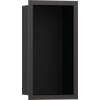 Kép 1/5 - Hansgrohe XtraStoris Individual Falfülke matt fekete színben, design kerettel 300/150/100 szálcsiszolt fekete/króm 56095340