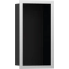 Kép 1/5 - Hansgrohe XtraStoris Individual Falfülke matt fekete színben, design kerettel 300/150/100 rozsdamentes acél 56095800