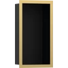 Kép 1/5 - Hansgrohe XtraStoris Individual Falfülke matt fekete színben, design kerettel 300/150/100 polírozott arany hatású 56095990