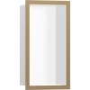 Kép 1/5 - Hansgrohe XtraStoris Individual Falfülke matt fehér színben, design kerettel 300/150/100 szálcsiszolt bronz 56096140