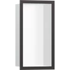 Kép 1/5 - Hansgrohe XtraStoris Individual Falfülke matt fehér színben, design kerettel 300/150/100 szálcsiszolt fekete/króm 56096340