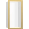 Kép 1/5 - Hansgrohe XtraStoris Individual Falfülke matt fehér színben, design kerettel 300/150/100 polírozott arany hatású 56096990