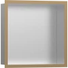 Kép 1/2 - Hansgrohe XtraStoris Individual Falfülke szálcsiszolt rozsdamentes acél felülettel, design kerettel 300/300/100 szálcsiszolt bronz 56097140