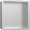 Kép 1/2 - Hansgrohe XtraStoris Individual Falfülke szálcsiszolt rozsdamentes acél felülettel, design kerettel 300/300/100 rozsdamentes acél 56097800