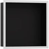 Kép 1/5 - Hansgrohe XtraStoris Individual Falfülke matt fekete színben, design kerettel 300/300/100 matt fehér 56098700
