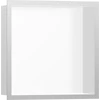 Kép 1/5 - Hansgrohe XtraStoris Individual Falfülke matt fehér színben, design kerettel 300/300/100 rozsdamentes acél 56099800