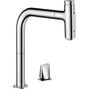 Kép 1/4 - Hansgrohe Metris Select M71 2 lyukú króm konyhai mosdócsaptelep 200, kihúzható zuhanyfejjel, króm 73819000
