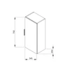 Kép 2/2 - JIKA CUBE középmagas fürdőszoba fali szekrény 75 cm, fehér H4537111763001