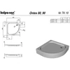 Kép 3/3 - Kolpa-San Ontex 80x80/O előlapos negyedköríves zuhanytálca 755140