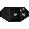 Kép 1/3 - Marmorin DEBRA egymedencés gránit mosogató, gyümölcsmosóval csepegtetővel, fekete 436 613 002