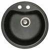Kép 1/3 - Marmorin DURO egymedencés gránit mosogató, kerek, fekete 130 803 002
