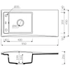 Kép 3/4 - Marmorin TESSA egymedencés gránit mosogató, csepegtetővel, fekete 715 113 002