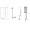 Kép 4/4 - Sapho KARA zuhanyoszlop zuhanyszettel, 740mm, króm (1202-26)