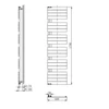 Kép 2/7 - Sapho AQUALINE MILI fürdőszobai radiátor, 600x1798mm, 927W, fehér (DC650T)