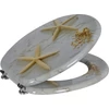 Kép 1/2 - Sapho AQUALINE FUNNY WC-ülőke, TENGERI CSILLAG, MDF, univerzális réz pánt (HY1185)