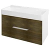 Kép 1/4 - SAPHO MEDIENA mosdótartó szekrény, 2 fiókkal, pipererendezővel, 96,5x50,5x48,5cm, matt fehér/grafit tölgy (MD101)
