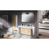 Kép 2/7 - SAPHO MEDIENA mosdótartó szekrény, 2 fiókkal, 117x50,5x48,5cm, matt fehér/grafit tölgy (MD121)
