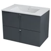 Kép 1/3 - SAPHO MITRA mosdótartó szekrény, 2 fiókkal, 75,5x55x46cm, antracit (MT072)